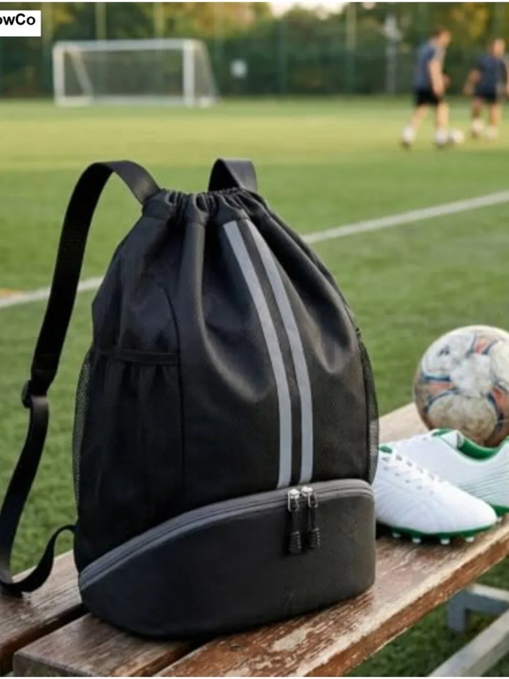 Waterproof Drawstring Backpack with Ball Compartment & Shoe Pocket